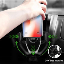 15W QI Wireless Fast Charge QC 2.0/3.0 and Air Vent Mobile Phone Holder - interiorautotech