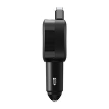 WYE 3‑in‑1 Fast Charging In‑Car Charger With Built‑in Retractable Cable And Additional USB-A Port