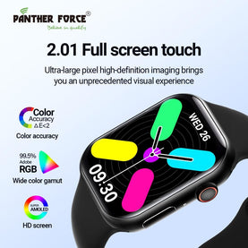 Panther Force AMOLED Display Smart Watch and Health Tracker with 3 straps included