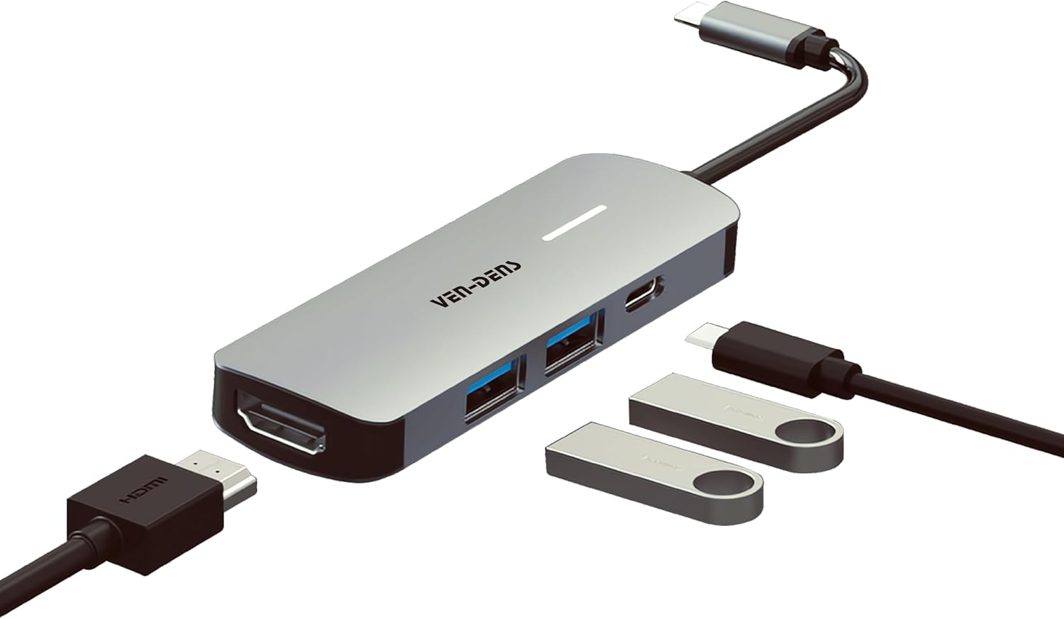 VEN‑DENS 4‑in‑1 & 6‑in‑1 Multifunction Hub Adapter with 4K HDMI, USB-C, USB-A