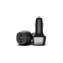 103W Fiber Carbon Design In-Car Charger with USB-A and 2x USB-C Ports