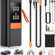 Wye 6000mAh Cordless Portable Tyre Inflator: Air Pump Compressor with Digital LCD for Cars, Bicycles & Balls
