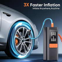 Wye 6000mAh Cordless Portable Tyre Inflator: Air Pump Compressor with Digital LCD for Cars, Bicycles & Balls