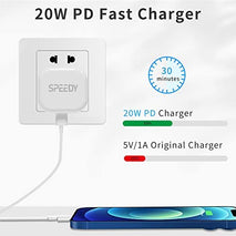 Speedy 20W Dual USB-C PD Fast Wall Adaper 3A, Very Fast Charing for Type C devices - interiorautotech